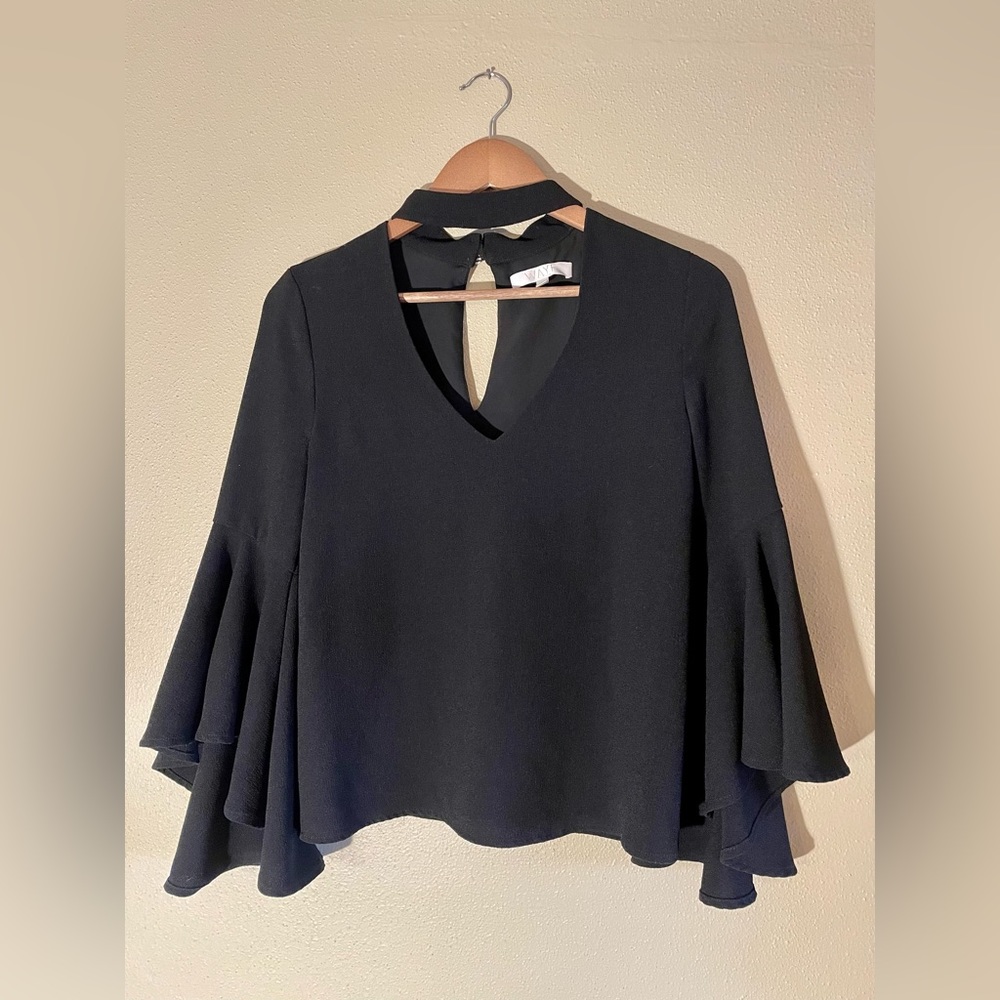 Black Bell Sleeve Top